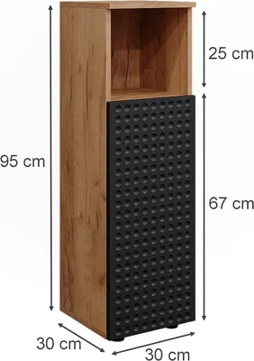 Image de Armoire midisch Vicco Irma Anthracite à pois 30x95cm, Model 42857