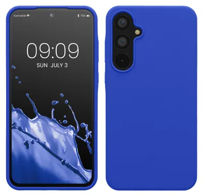 Produktbild von kwmobile Handyhülle für Samsung Galaxy A55 5G Hülle - Case Silikon - Kabelloses Laden - Schutzhülle Cover in Baltik Blau