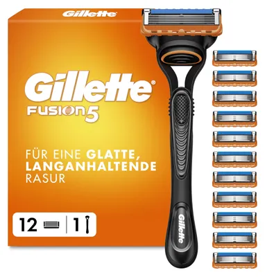 Obrázok produktu pre Gillette Fusion5 holiaci strojček pre mužov, 1 holiaci strojček Gillette, 12 náhradných čepieľok