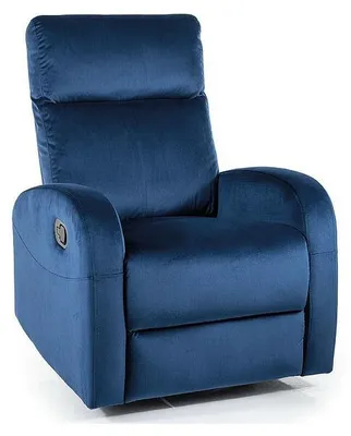 Image de Fauteuil inclinable en velours "Olimp" - Velvet - Bleu marine - l 72 x H 101 cm