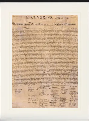 Produktbild von USA Gerahmtes Bild Mit Edlem Passepartout | Wand-Bilder | Im Bilderrahmen - Die Unabhängigkeitserklärung, 4. Juli 1776 (80 x 60 cm)