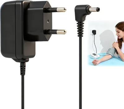 Produktbild von 6V Ladegerät für Blutdruckmessgeräte Omron HHP-CM01, Modelle: Comfort M2 - M3, M7 Intelli, IT X2, X3, X4, X6 - X7, Smart X2 Basic