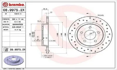 Immagine prodotto di Disco freno BREMBO 08.9975.2X