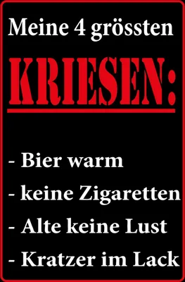 Produktbild von vianmo Holzschild 18x12 cm Meine 4 grössten Kriesen Dekoration