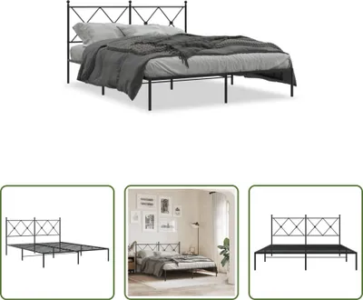 Obrázek produktu pro The Living Store Rám postele s čelem kovový černý 160x200 cm