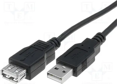 Produktbild von 1x Kabel vernickelt USB 2.0 USB A-Buchse,USB A-Stecker 1,8m AK-300202-018-S USB-K