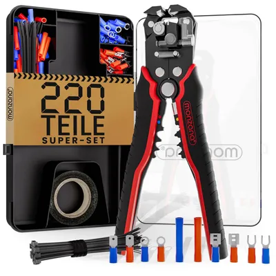 Produktbild von 3-in-1 Abisolierzangen-Set, 220 Teile, 0,2-6 mm²