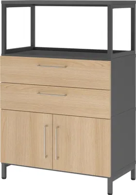 Produktbild von Hammerbacher Kombischrank FlexWall 3OH 1offen Sockel graphit/eiche