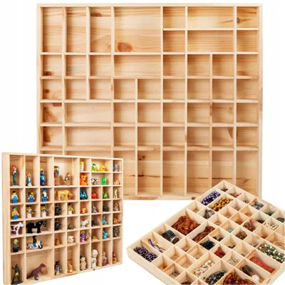 Zdjęcie produktu dla Półka Na Drobiazgi Organizer Drewniany Powiększony 52 x 46 x 5 cm