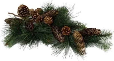 Produktbild von HBX Kranz-Girlande zum Aufhängen von Tannenzapfen Grün-Braun-Natur L 68 cm