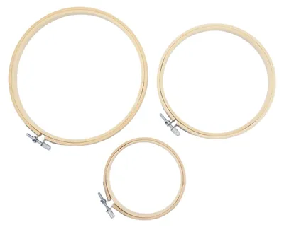 3 Kreuzstichrahmen aus Bambus, verstellbar, 10/15/18 cm