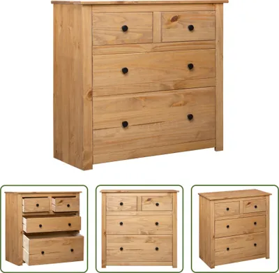 Produktbild von The Living Store Sideboard 80x40x83 cm Kiefernholz Panama