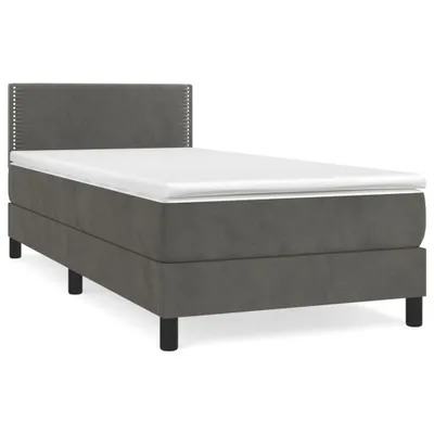 Obrázok produktu pre vidaXL Boxspring posteľ s matracom Dark Grey 90x190 cm Velvet