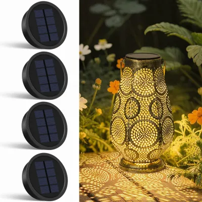 Solar-Ersatzteile 4er-Set, Φ8,2 cm, IP65, warmweiß, 600 mAh