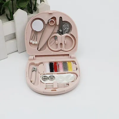 Produktbild von Mini-Nähkästchen, niedliches und praktisches kleines Nadeltäschchen, Nähzubehör für Zuhause, Kombinationsset (rosa) (1 Stück)