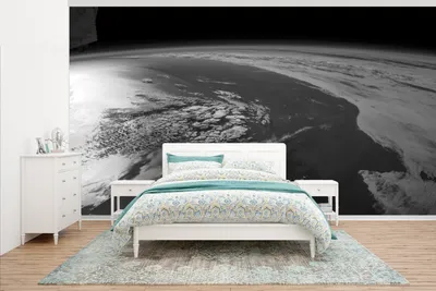 Produktbild von MuchoWow® Fototapete für Wohnzimmer oder Schlafzimmer Wandtapete Vinyl Motivtapete Erde - Planeten - Weltraum - 465x260 cm - Hintergrundbild