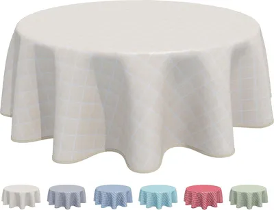 Produktbild von Rundes Tischdecken aus PVC - 160 cm - Beige