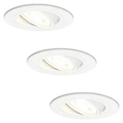 Produktbild von hoftronic LED Einbaustrahler GU10 4W 345lm 4000K Dimmbar Weiß 3er Set