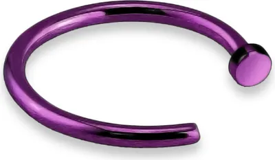 Produktbild von viva-adorno 0,8mm Nasenring Nasenpiercing Piercing Hoop Ring Chirurgenstahl 316L in verschiedenen Farben Z504,lila