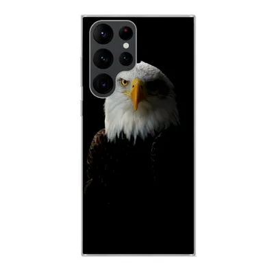 Produktbild von MuchoWow® Handyhülle Schutzhülle Hülle für Samsung Galaxy S22 Ultra Adler - Vogel - Schwarz Silikon Softcase Handy Hülle - Abbildung
