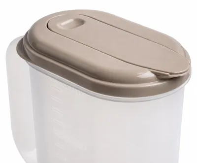 Imagen del producto de Jarra de plástico transparente, de 2 litros, con tapa dosificadora, apta para refrigerador