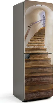 Obrázek produktu pro Točité schody v tunelu - Magnetický kryt lednice - Magnetická dekorace do kuchyně - magnetická dekorace na lednici - samolepicí magnetická tabule - magnetická fólie na dveře lednice - 60x180 cm