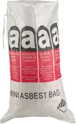 Produktbild von Safetytex MINI-ASBESTBAG - PP Gewebesack Asbest 70x110cm - Hochwertiger Asbestentsorgungsbeutel - Robuster Big Bag mit Aufdruck - Staubdicht & Reißfest - Für sichere Entsorgung von Asbestabfällen (1 Stück)