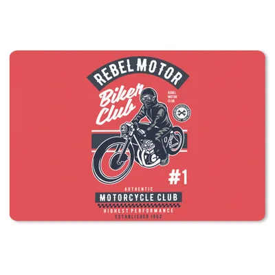 Produktbild von MuchoWow® Schreibtischunterlage Motorrad - Mann - Retro - Zitat 60x40 cm - XXL Mauspad - Großes Mauspad