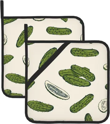 Produktbild von Topflappen, isolierter Topflappen, dick, hitzebeständig, zum Grillen, Kochen, Backen, 2 Stück,Gurkengurke