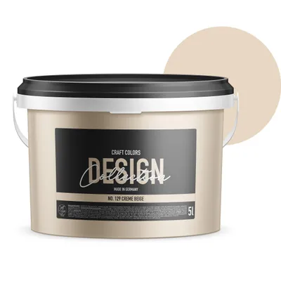 Produktbild von 5L hochwertige Wandfarbe edelmatt, Kreidefarbe Germany, DESIGN Collection No. 129 Creme Beige