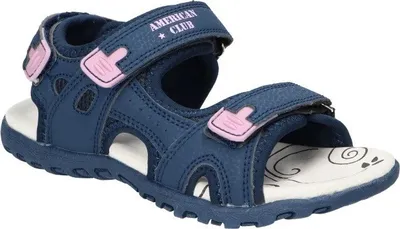 Produktbild von AMERICAN CLUB HL166 Solide KinderSandalen, Naturleder Innensohle, Klett Sandalen, Sportsandalen, Marineblaue 34