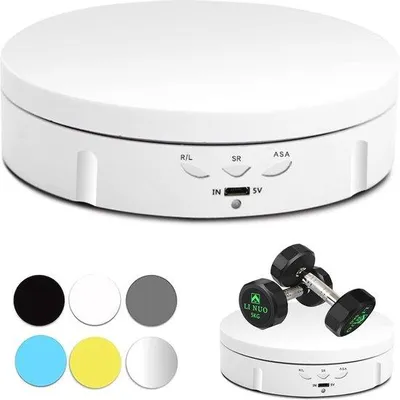 Zdjęcie produktu dla Obrotowa platforma 360 stopni, elektryczna, 100 kg, biało-czarna, fotografia