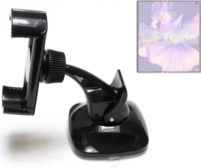 Produktbild von K-S-Trade kompakte Handy-Halterung Windschutzscheibe kompatibel mit Huawei Mate Xs 2 Armaturenbrett schwarz Autohalterung KFZ Halter