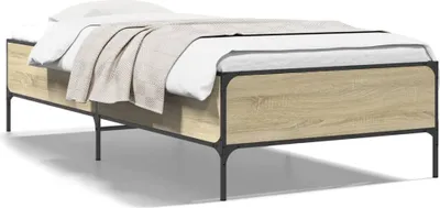Produktbild von vidaXL Bettgestell Sonoma-Eiche 90x200 cm Holzwerkstoff und Metall