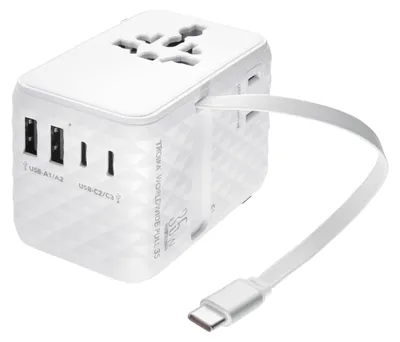 Productafbeelding van Wereldwijde Reisadapter 5-in-1 met USB-C Kabel