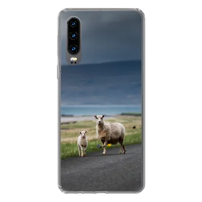 Produktbild von MuchoWow® Handyhülle Schutzhülle Hülle für Huawei P30 Schaf - Lamm - Sturm Silikon Softcase Handy Hülle - Kartenbesitzer