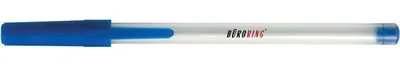 Produktbild von Büroring Einwegkugelschreiber mit Kappe, blau Packung = 50 Stück