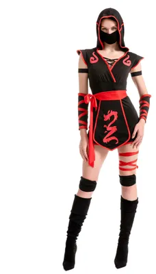 Produktbild von Ninja-Kostüm Damen Erwachsene, Spooktacular Creations, Halloween, Schwarz