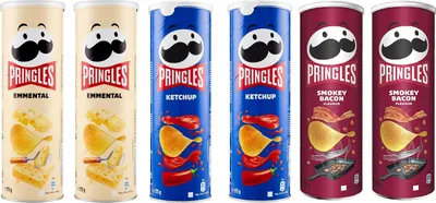 Produktbild von Testpaket Pringles 2x Ketchup + 2x Pringles Emmenthal Emmental 175g 2x Smokey Bacon 175g in der praktischen Dose knackige Chip + Italian Gourmet polpa 400g