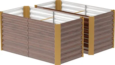 Produktbild von 2er-Set Hochbeet XL Pflanzkasten aus verzinktem Stahl 120x60x60 cm Wetterfest Frostsicher Metall Gartenbeet für Gemüse & Blumen Anthrazit