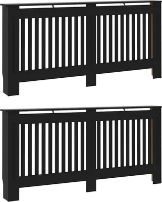 Produktbild von vidaXL Heizkörperabdeckung 2 pcs Schwarz 172 x 19 x 81,5 cm