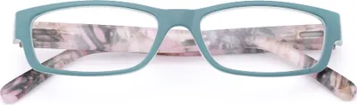 Produktbild von B&S READY READER PLASTIC LIGHT BLUE FLORAL +3.0 | Modische Lesebrille
