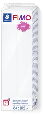 Produktbild von STAEDTLER FIMO soft 8021 ofenhärtende Modelliermasse Einzelprodukt, 454g, weiß