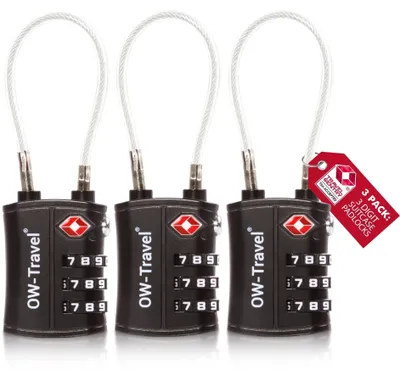 Image de Cadenas à combinaison numérique à 3 chiffres pour bagages, lot de 3