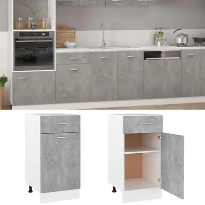 Produktbild von vidaXL Schubunterschrank Betongrau 40x46x81,5 cm Holzwerkstoff