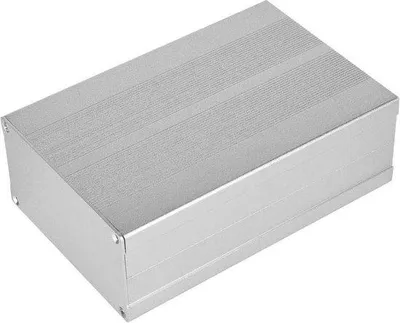 Image de Boîtier électronique en alliage d'aluminium avec interrupteur à pression, 55 x 106 x 160 mm, argent.