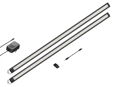 LED-Kastarmatur SIRIS, 90 cm, 1044 lm, 2er-Set, matt schwarz