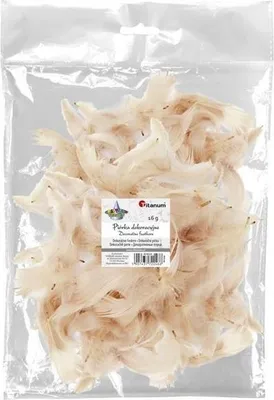 Produktbild von Bastelmaterial Federn und Daunen in Beige, 16 Gramm