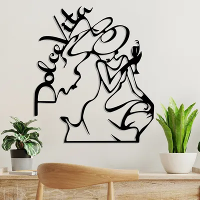 Produktbild von Wallity, Dolce Vita 2, Nachbildungatives Wandaccessoire aus Metall, Schwarz, 100 % METALL, 50 x 56 cm