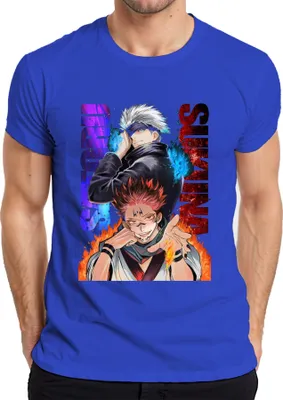 Obrázek produktu pro Pánské tričko Jujutsu Kaisen Gojo Satoru Sukuna Flame Blindfold Gift, modrá, M